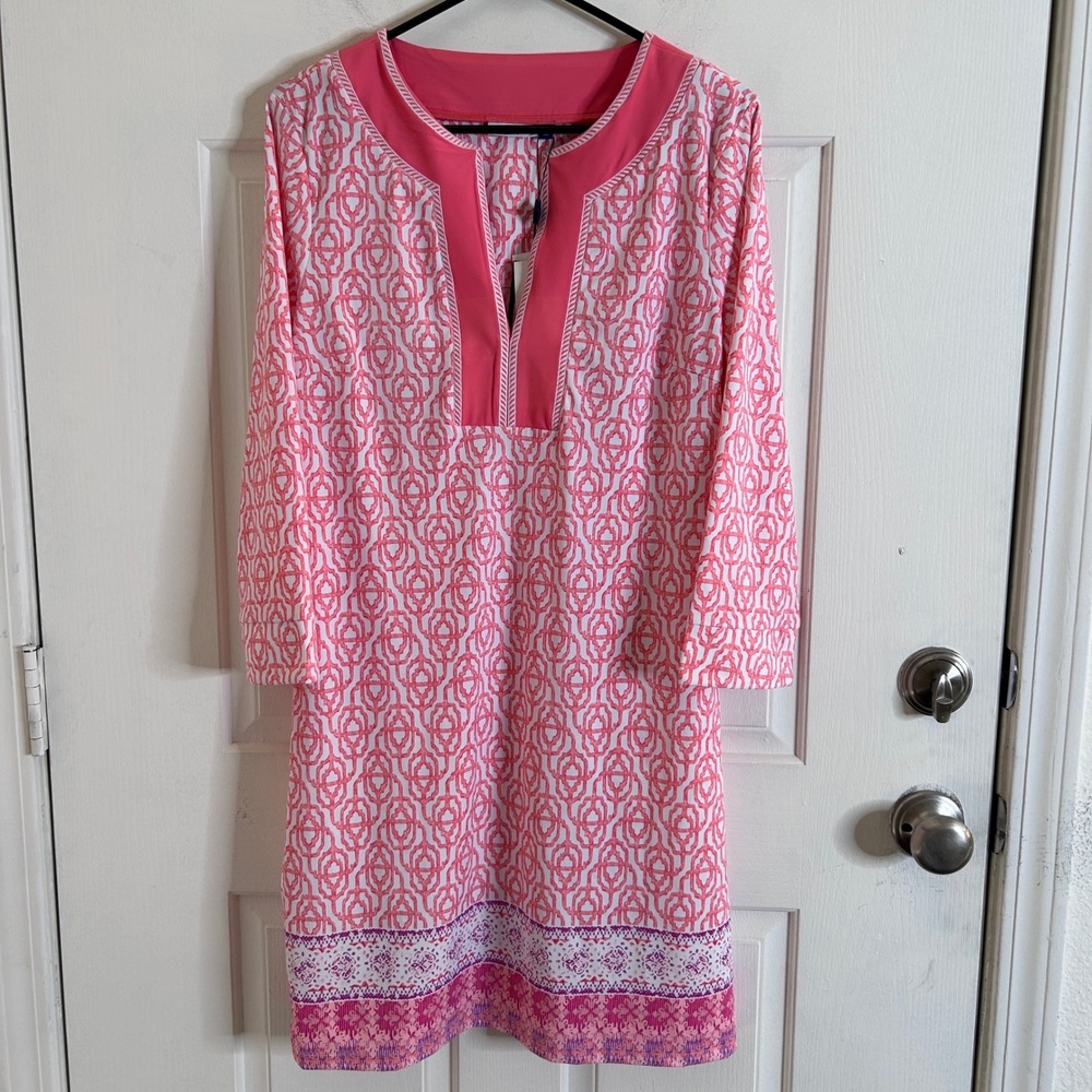 Cabana Life Women's Napa Embroidered Tunic Dress Large NWT UPF 50 Resortwear - Picture 2 of 15